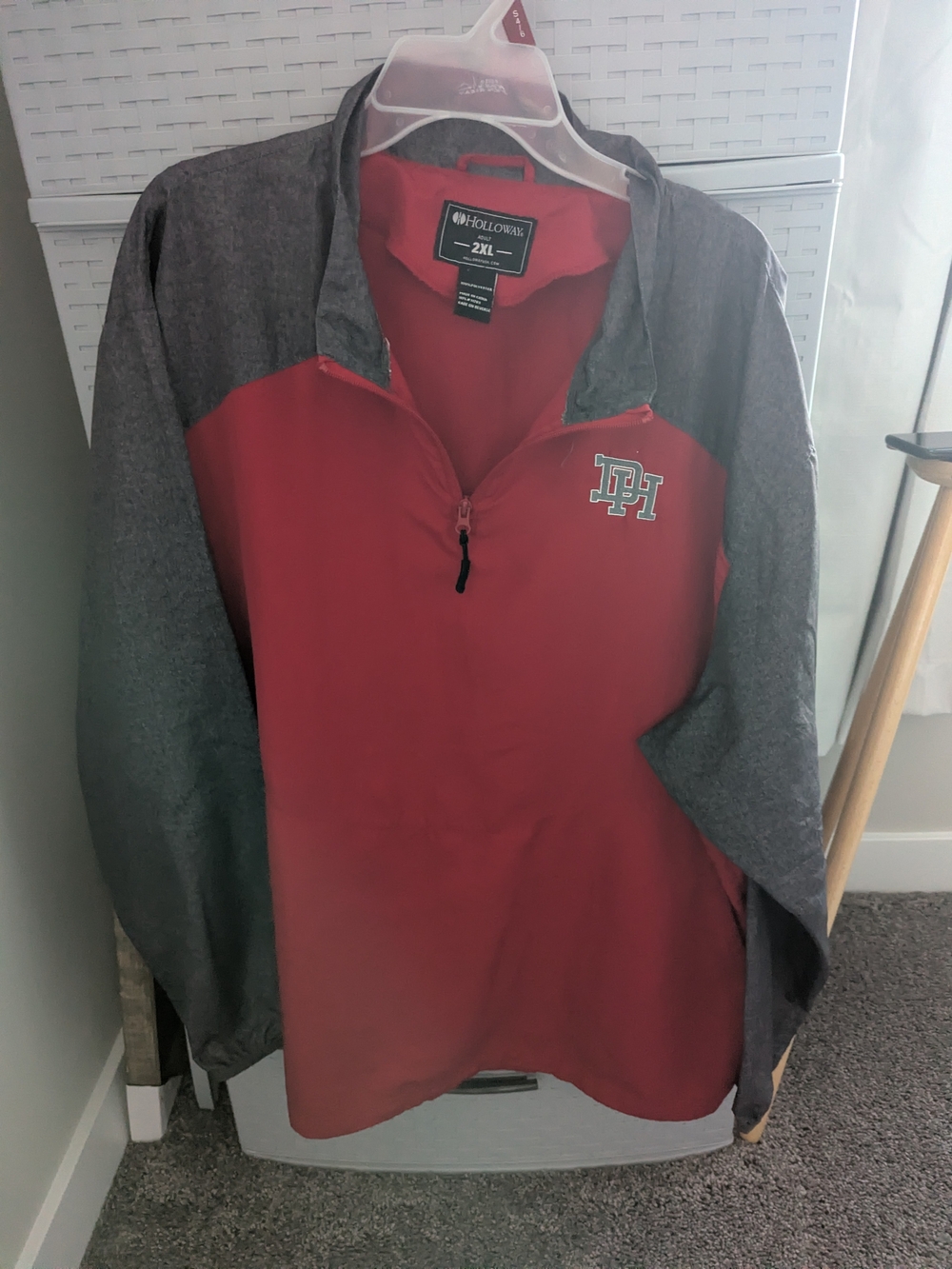 Holloway Red and Gray 1/4 Zip Pullover Sweater - 2XL